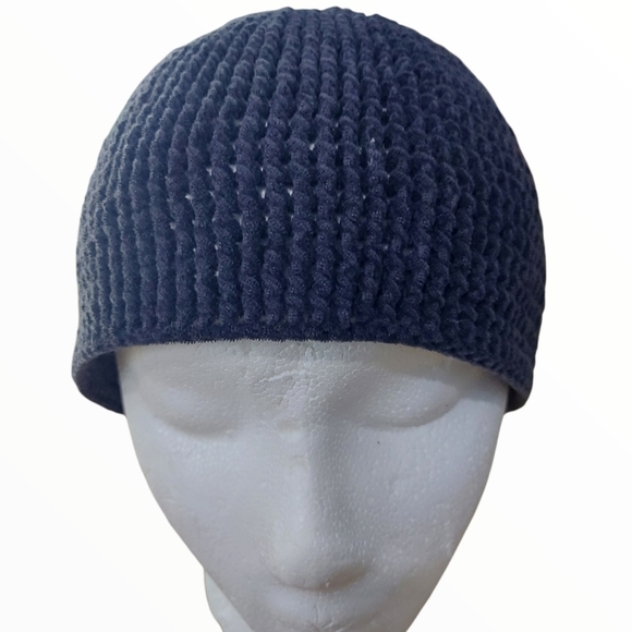 Hand Knit Unisex Beanie In Dark Grey OSFM - Picture 3 of 6